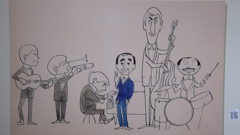 An exhibition of Rene Hoviv’s caricatures was opened in Gyumri, the main character is Charles Aznavour.